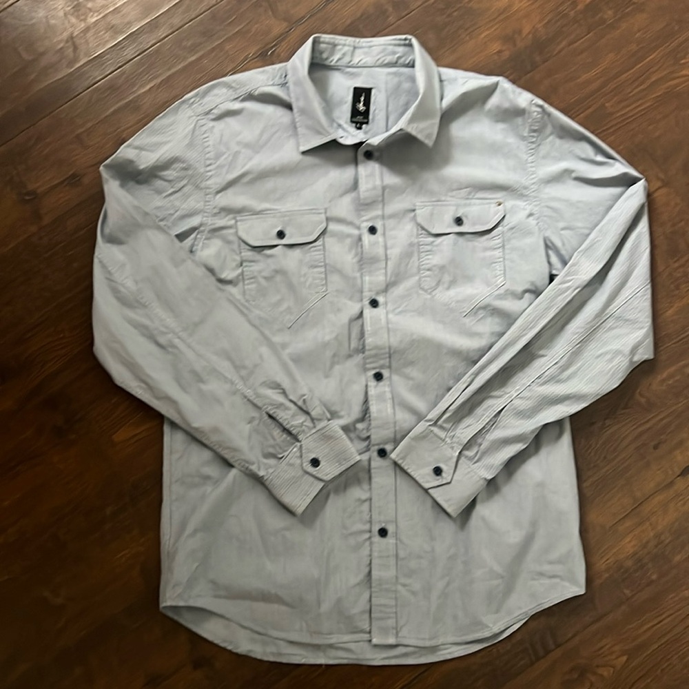 Men’s Blue/Gray Button-up